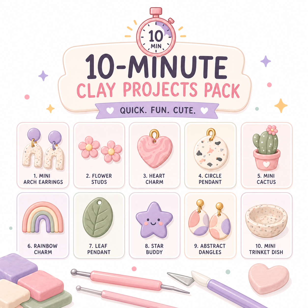10-Minute Clay Projects Pack